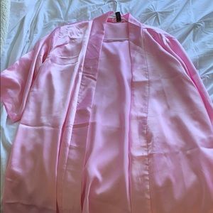 Baby Pink Satin Robe